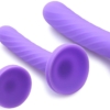 Strap U Tri Play 3 Piece Silicone Dildo Set Purple base