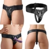 Strap U Domina Adjustable Wide Band Strap On Harness Black four