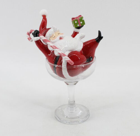 Retro Santa in Martini Glass