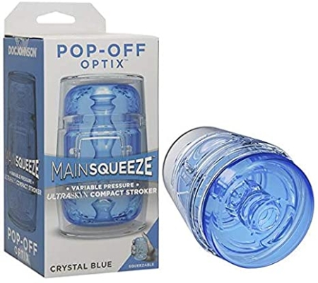 Main Squeeze Pop Off Ultraskyn Compact Masturbator Crystal Blue 001