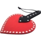 Rouge Leather Studded Heart Paddle Red