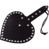 Rouge Leather Studded Heart Paddles Black